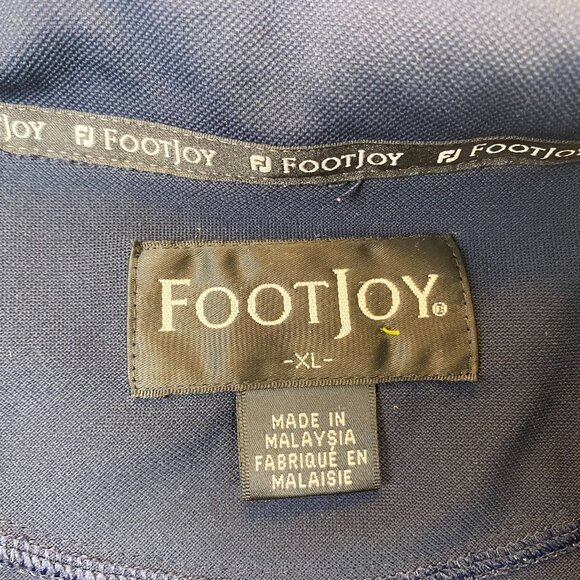FootJoy Mens Polo Shirt Size XL Short Sleeve Golf Pullover Casual Travel Navy - Picture 3 of 7
